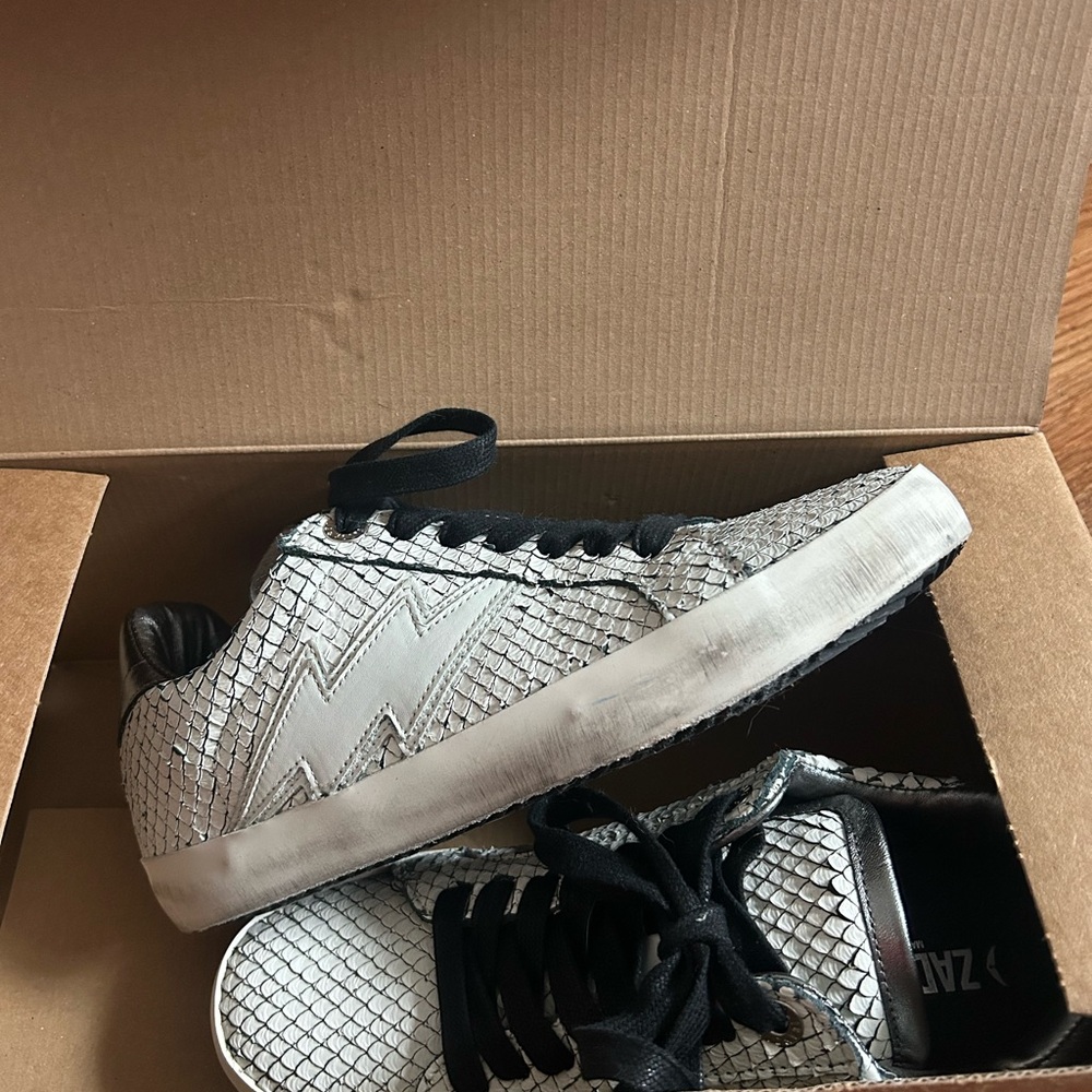 Zadig & Voltaire Women's Metallic Silver Sneakers